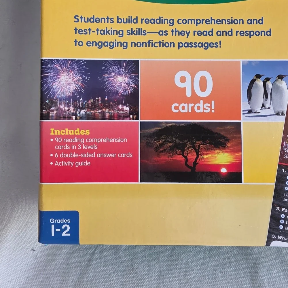 Lakeshore Nonfiction Reading Comprehension Cards Grades 1-2 90 Card Set NWOT